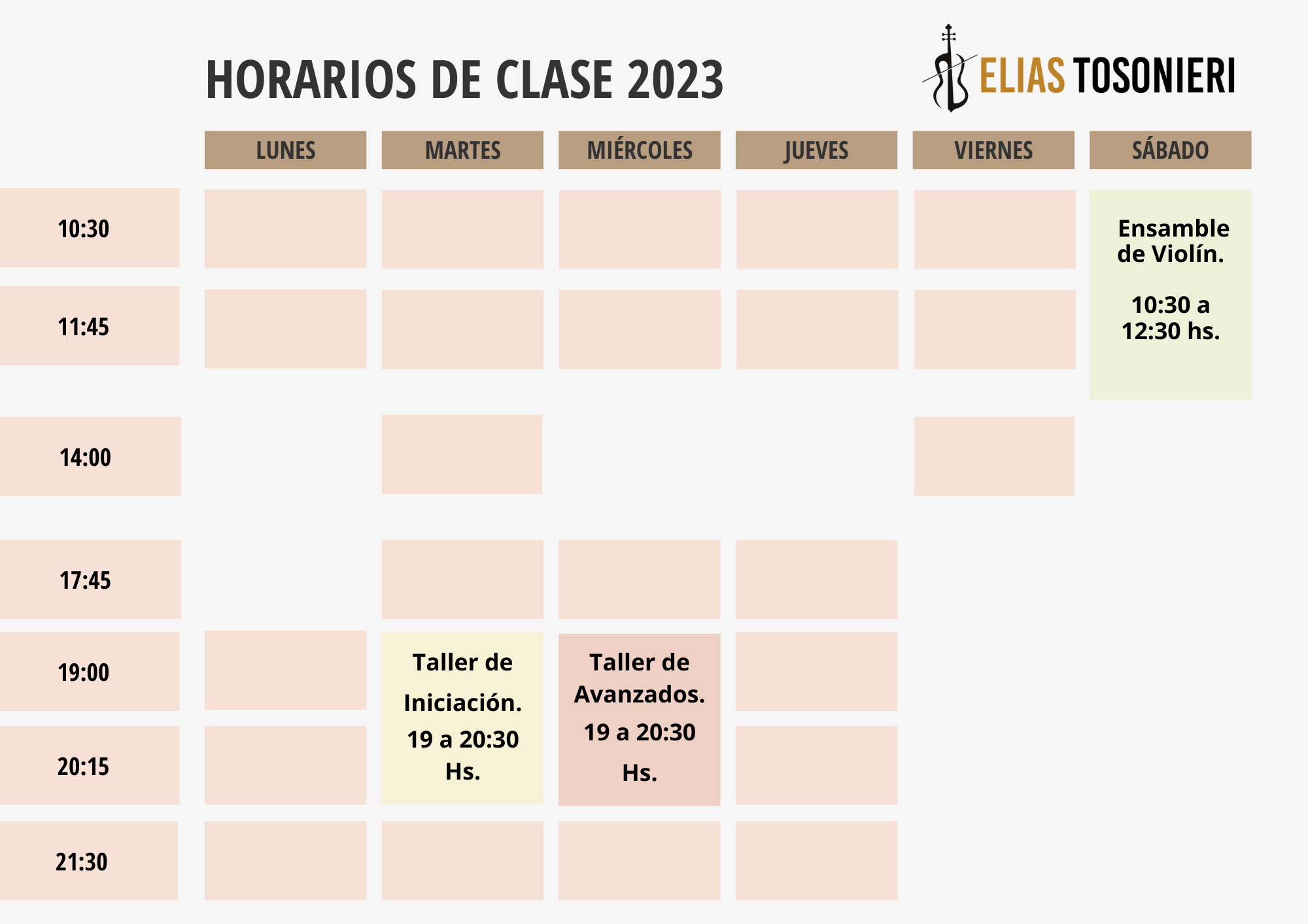 Cursos de violin 2023
